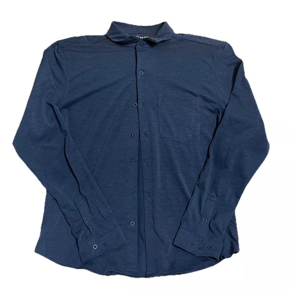 01.ALGO Performance Button Shirt Men M Light Blue Wicking Quick Dry - Picture 1 of 4